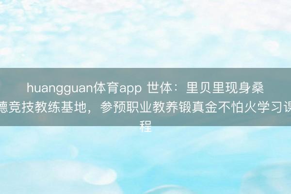 huangguan体育app 世体：里贝里现身桑坦德竞技教练基地，参预职业教养锻真金不怕火学习课程
