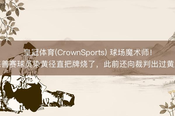 皇冠体育(CrownSports) 球场魔术师！慈善赛球员染黄径直把牌烧了，此前还向裁判出过黄牌