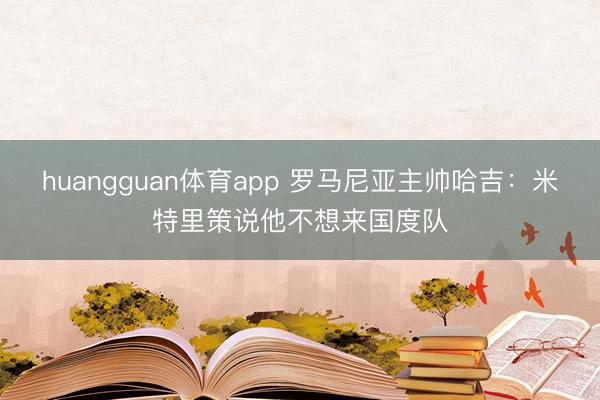 huangguan体育app 罗马尼亚主帅哈吉：米特里策说他不想来国度队