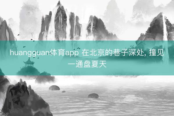 huangguan体育app 在北京的巷子深处， 撞见一通盘夏天