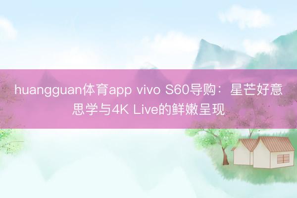 huangguan体育app vivo S60导购：星芒好意思学与4K Live的鲜嫩呈现