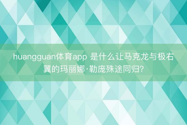 huangguan体育app 是什么让马克龙与极右翼的玛丽娜·勒庞殊途同归？