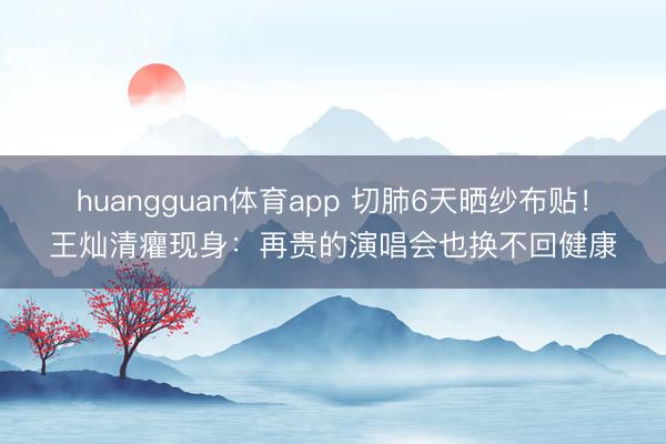 huangguan体育app 切肺6天晒纱布贴！王灿清癯现身：再贵的演唱会也换不回健康